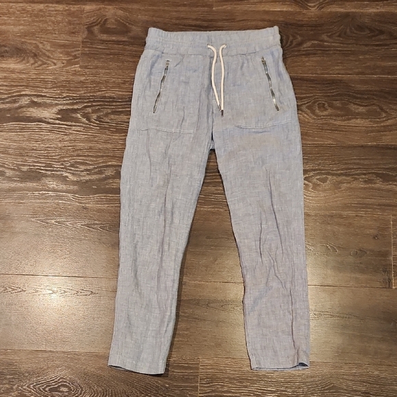 ❤️ ATHLETA CABO LINEN HIGH RISE JOGGER PANTS, CHAMBRAY BLUE, 0 (25) - Picture 5 of 12